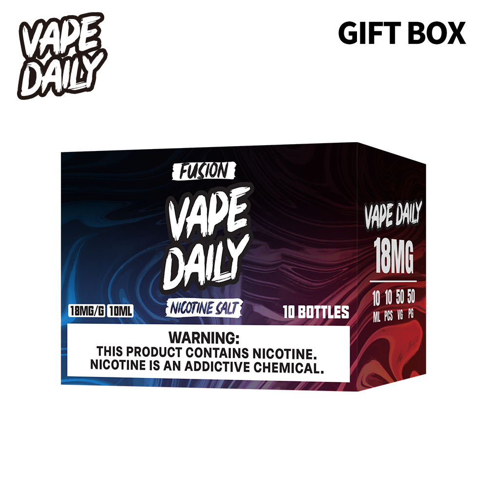 VAPE DAILY Gift Box Set Nicotine Salt Eliquid, 5:5, 18mg, 10ml, 10pcs/set