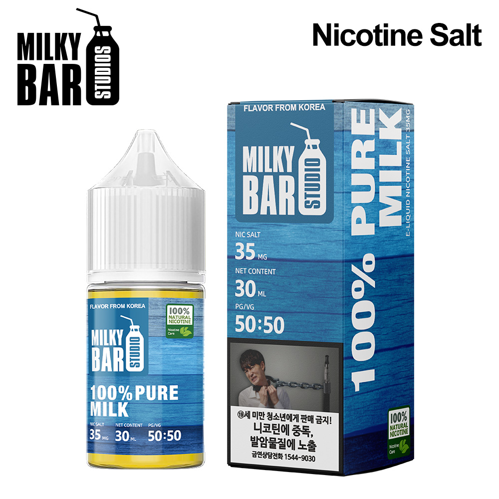 Milky Bar Pure Milk Flavor Nicotine Salt 5 ml of vape juice vs cigarettes 35MG 30ML